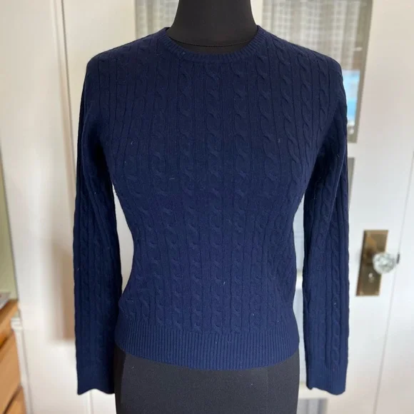 Aqua Cashmere Crew Neck Sweater - Picture 6 of 7